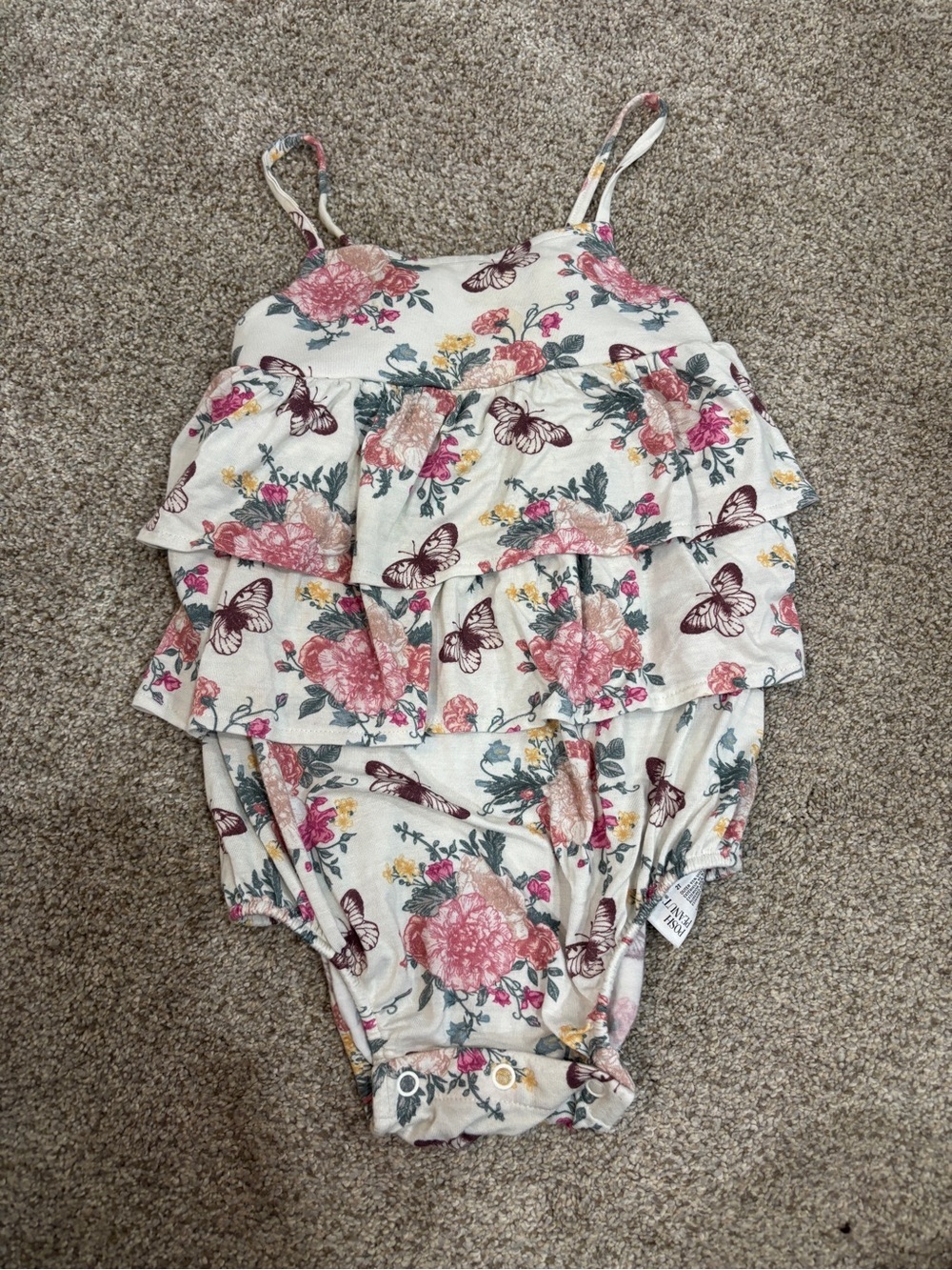 Posh Peanut Baby Girl Bamboo Constance Bodysuit Twirl Ruffle romper 2T